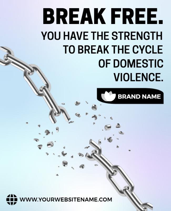 Empowering Broken Chain Domestic Violence Awareness Flyer Template