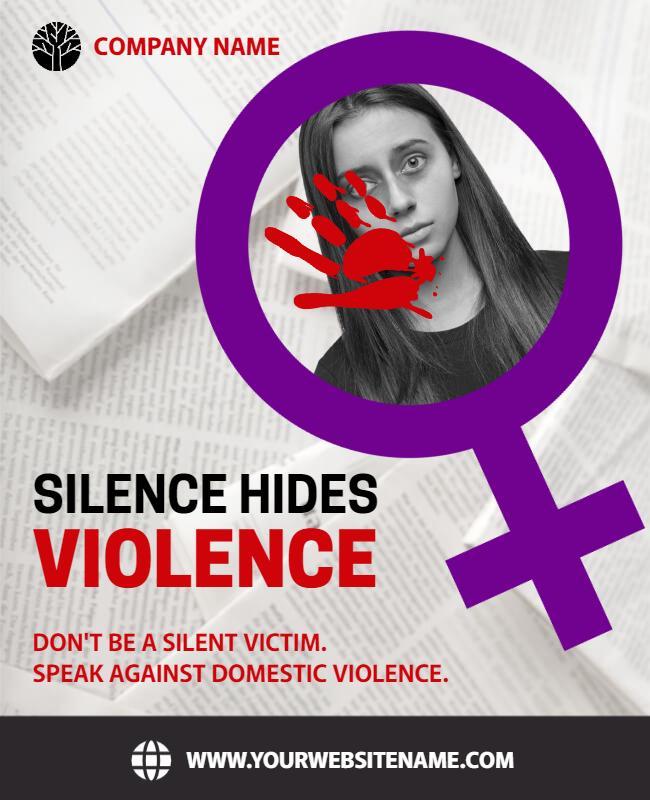 Powerful Awareness Against Domestic Violence Flyer Template