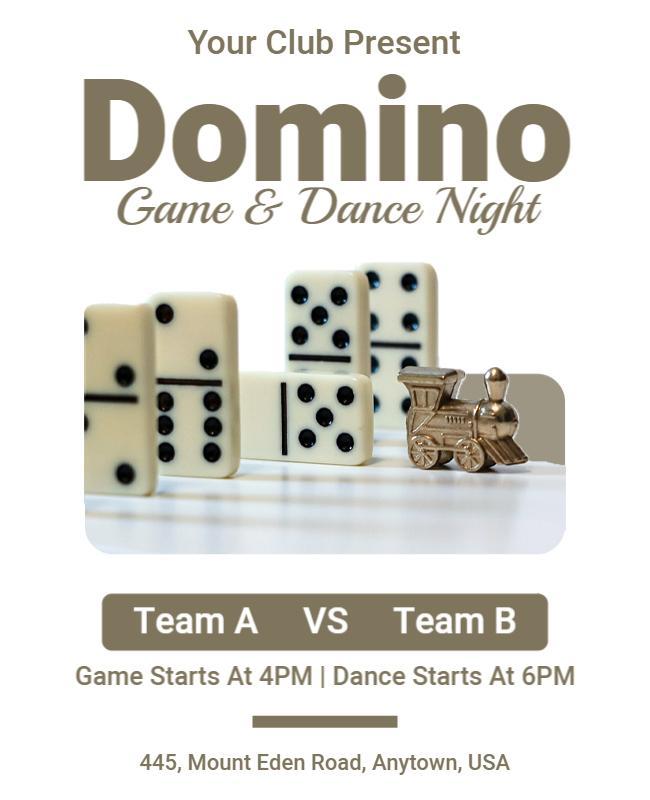 Domino Game and Dance Night Flyer Template