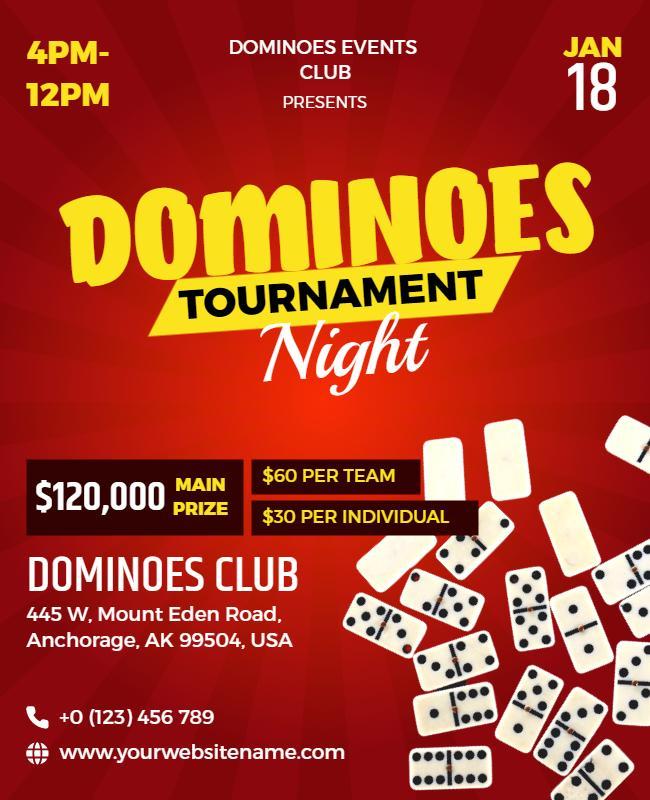 Dominoes Tournament Night Event Flyer Template