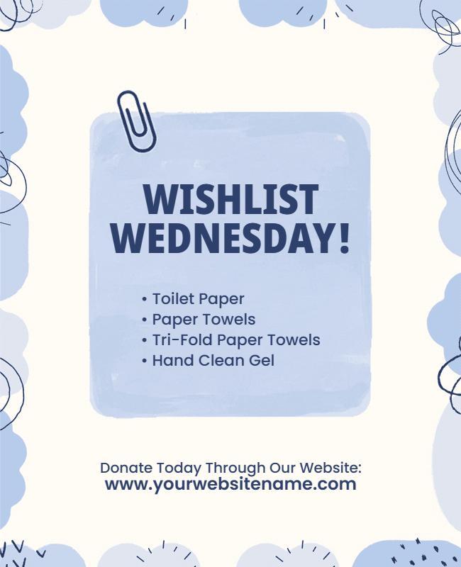 Donation Wishlist Wednesday Event Flyer Template