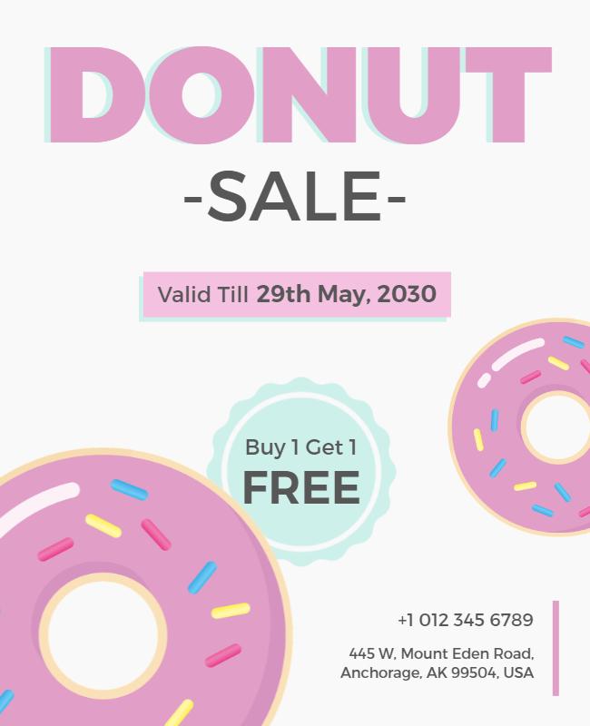 Donut Sale Promotional Flyer Template