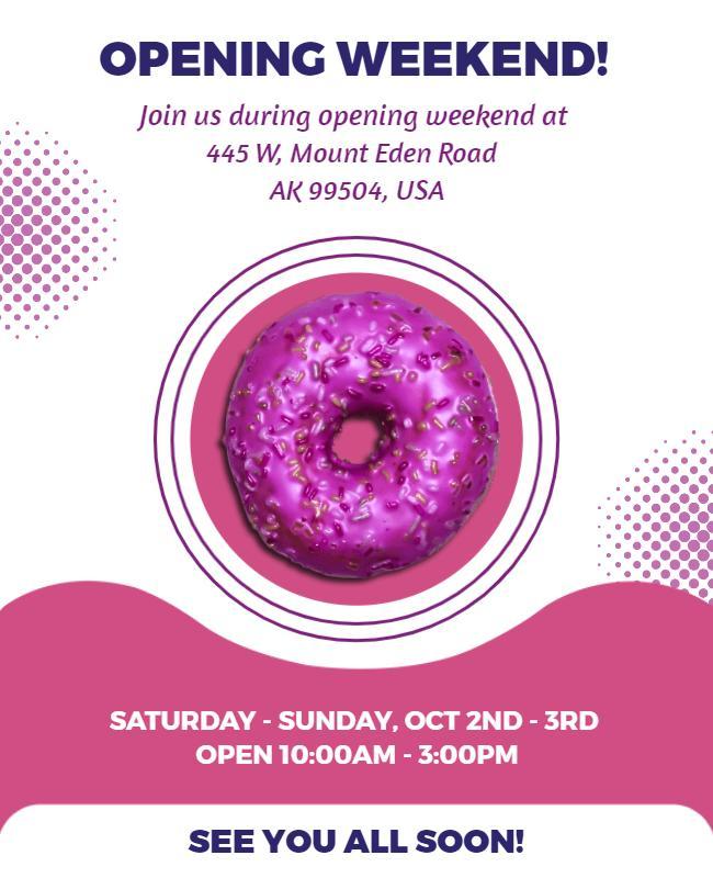 Donut Shop Opening Weekend Flyer Template