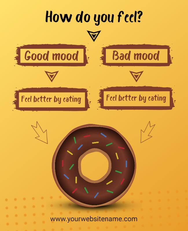 Donut Themed Mood Checklist Flyer Template