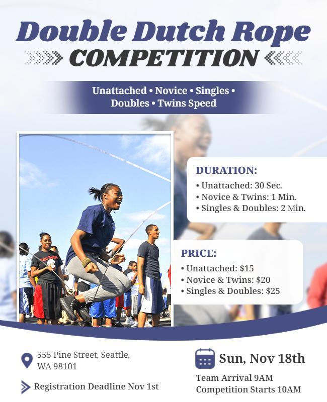 Double Dutch Rope Competition Event Flyer Template