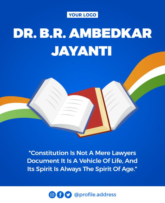 Vibrant Blue Dr. B.R. Ambedkar Jayanti Celebration Flyer Template