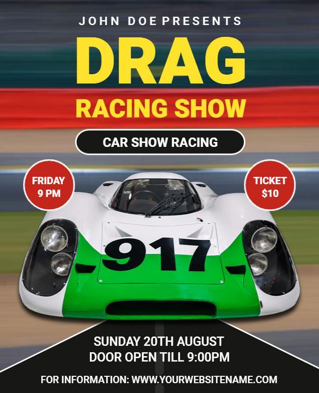 Drag Racing Car Show Event Flyer Template