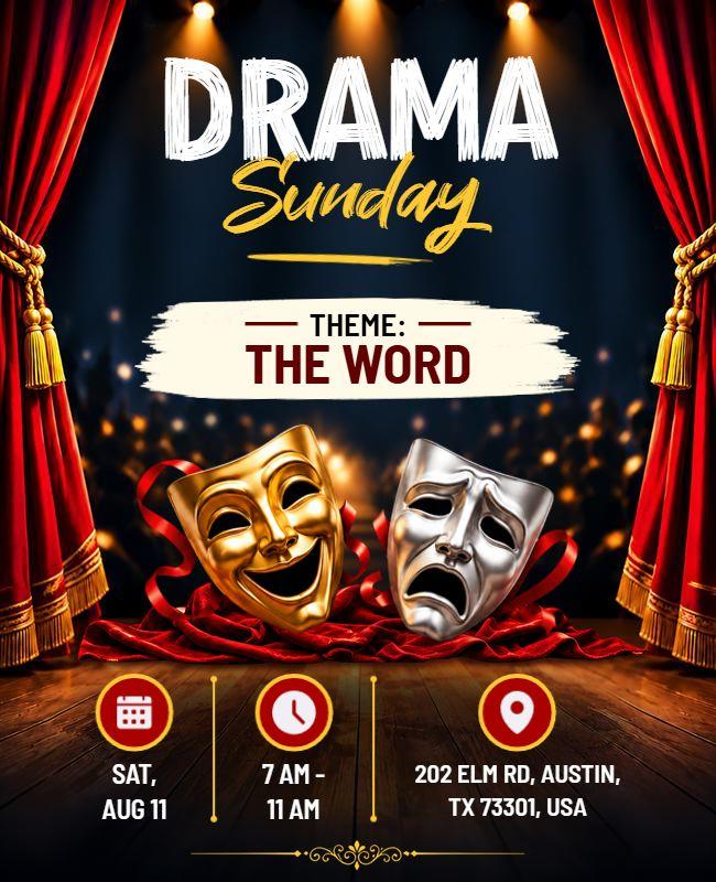 Drama Sunday Event Flyer Template