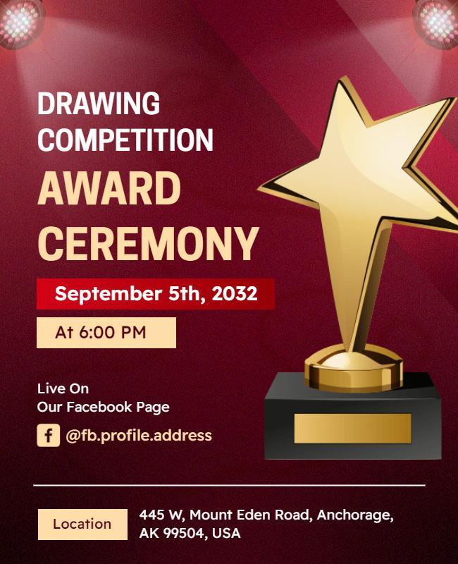 Drawing Competition Award Ceremony Flyer Template