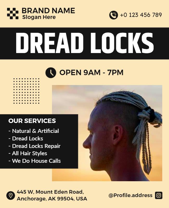 Dreadlocks Hair Styling Services Flyer Template