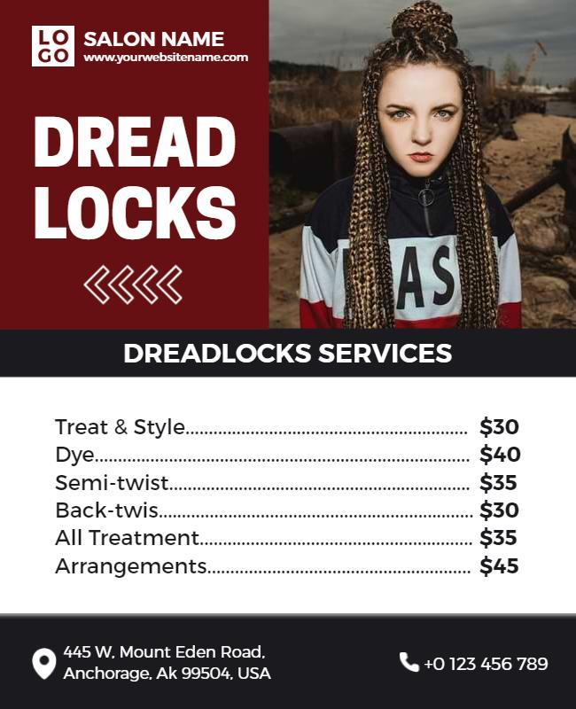 Dreadlocks Hairstyling Service Flyer Template