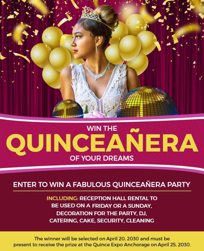 Dream Quinceanera Celebration Contest Flyer Template