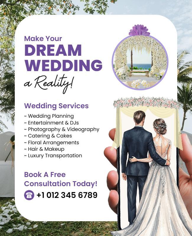 Dream Wedding Services Consultation Flyer Template