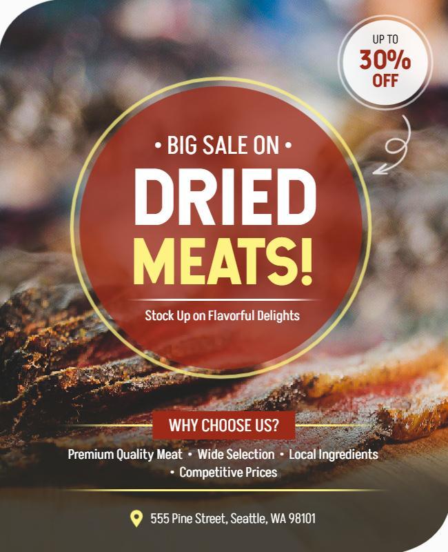 Dried Meats Big Sale Promotional Flyer Template