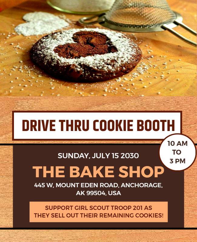 Drive Thru Cookie Booth Event Flyer Template