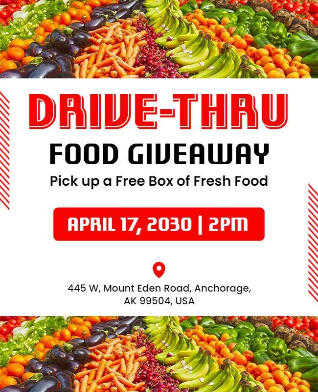 Drive Thru Fresh Food Giveaway Flyer Template