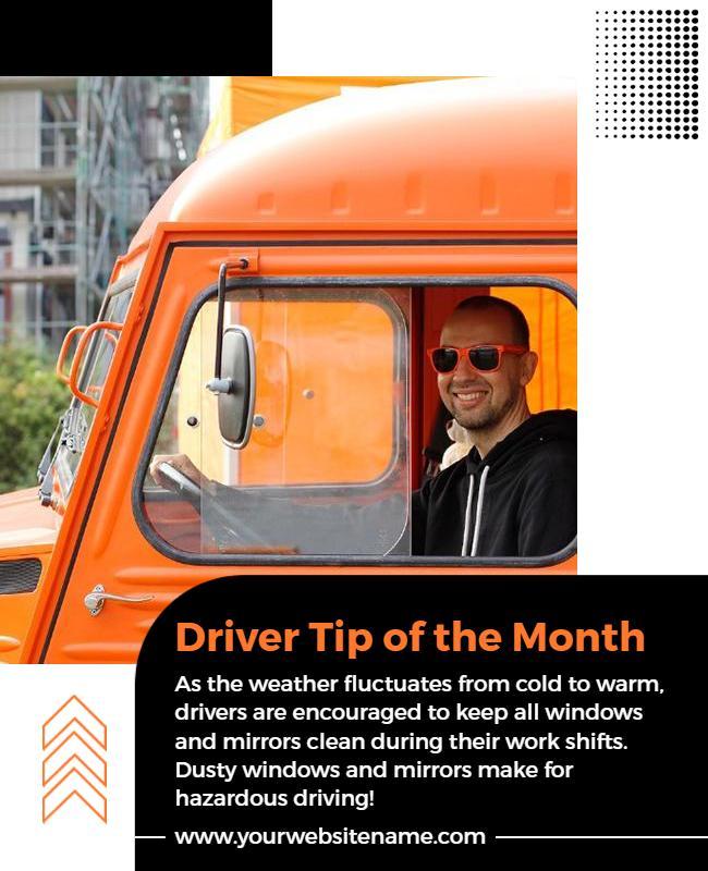 Driver Safety Tips Monthly Flyer Template