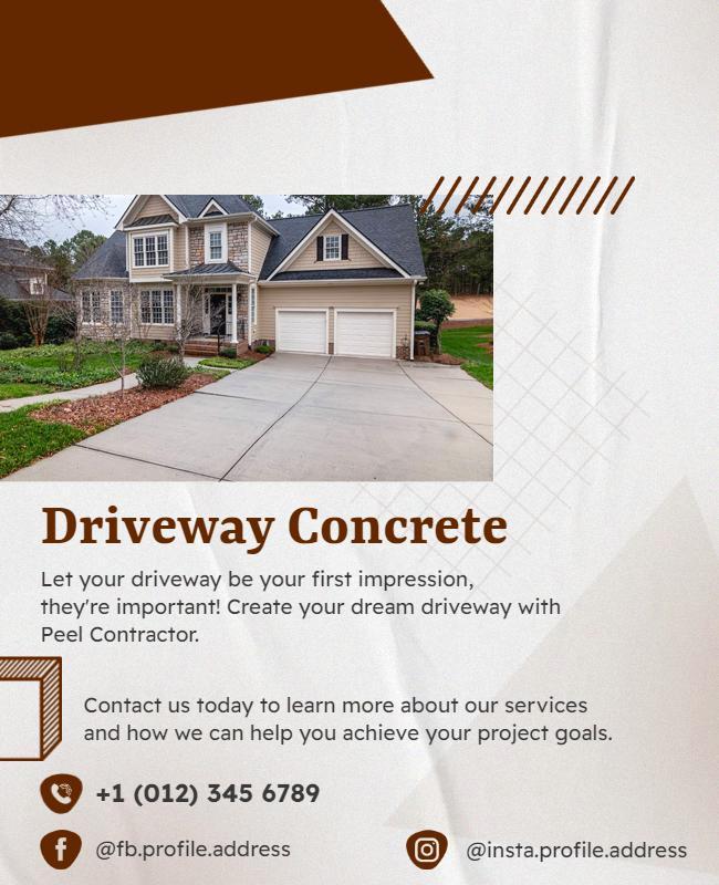 Driveway Concrete Installation Services Flyer Template