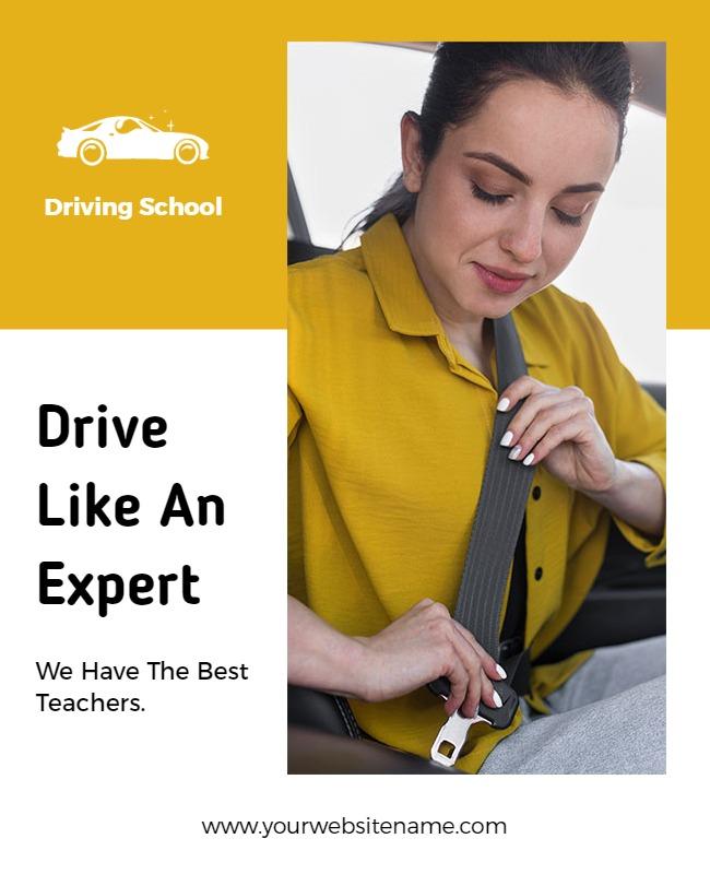 Driving School Safety Instruction Flyer Template