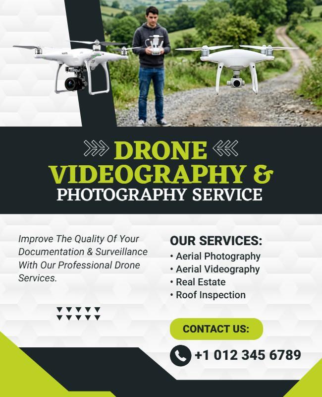 Drone Videography and Photography Services Flyer Template