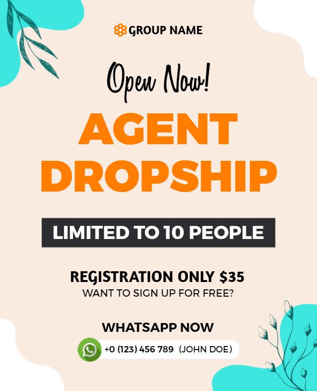 Dropship Registration Promotion Flyer Template