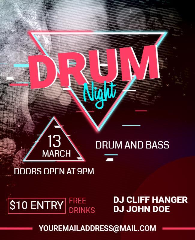 Drum and Bass Club Night Flyer Template