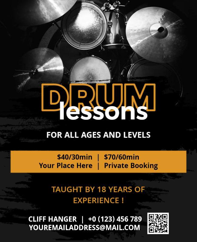 Drum Lessons Instructional Flyer Template