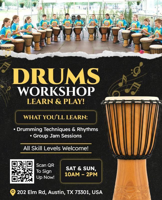 Drums Workshop Educational Event Flyer Template