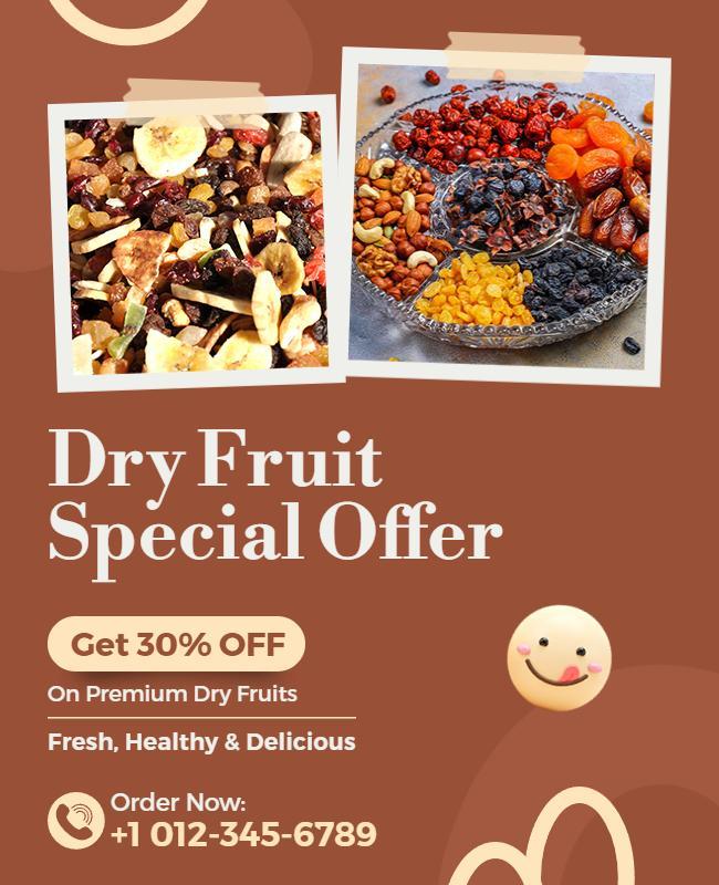 Dry Fruit Special Offer Promotional Flyer Template