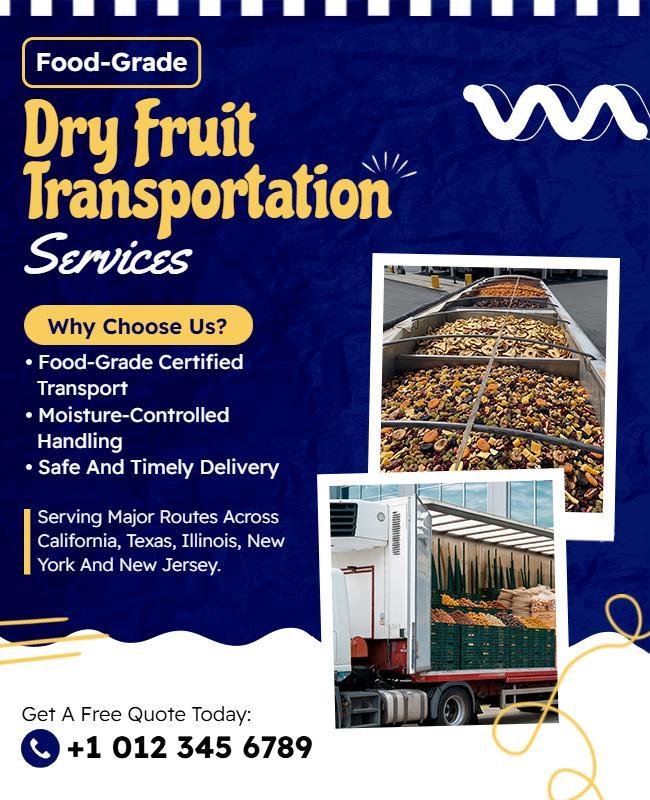 Dry Fruit Transportation Services Flyer Template