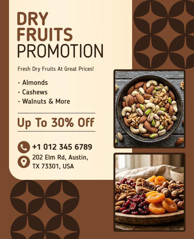 Dry Fruits Discount Promotion Flyer Template