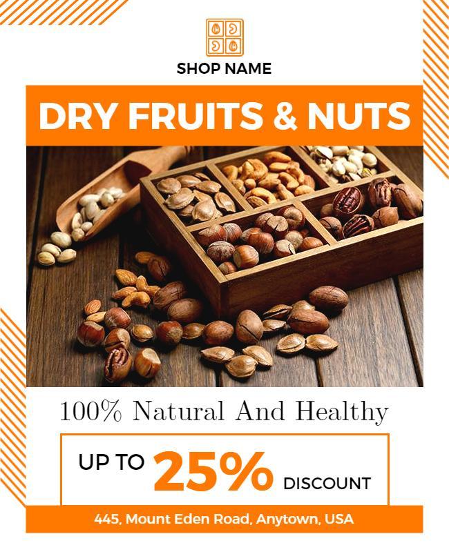 Dry Fruits Nuts Discount Flyer Template