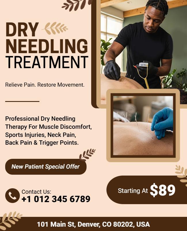 Dry Needling Treatment Promotional Flyer Template