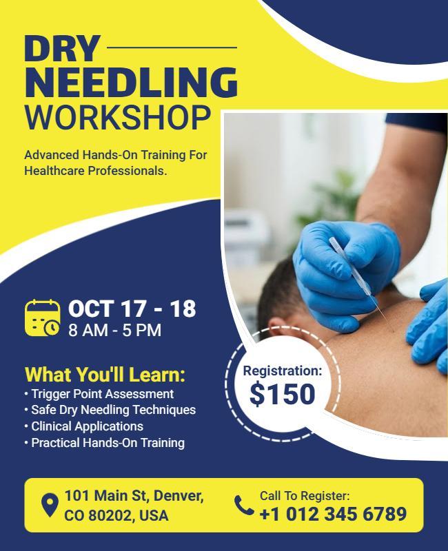 Dry Needling Workshop Training Flyer Template