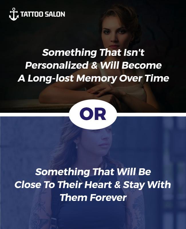 Dual Visual Contrast in Tattoo Choices Poster Template
