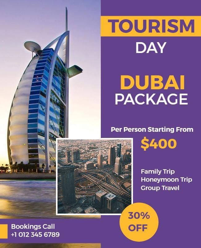 Dubai Tourism Package Promotional Flyer Template