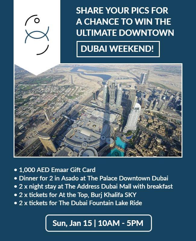 Dubai Weekend Getaway Contest Flyer Template