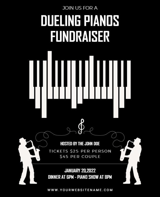 Dueling Pianos Fundraiser Event Flyer Template