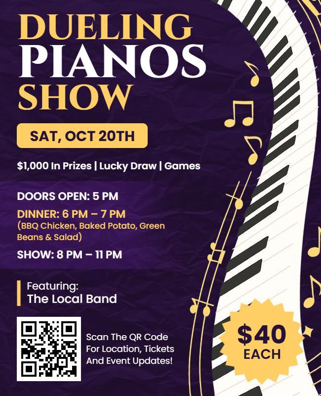 Dueling Pianos Music Show Event Flyer Template