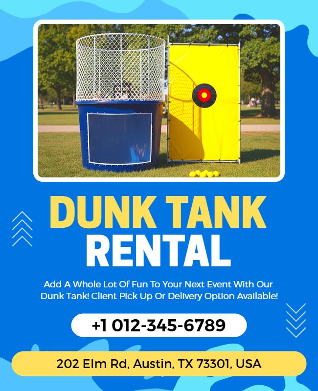 Dunk Tank Event Rental Service Flyer Template