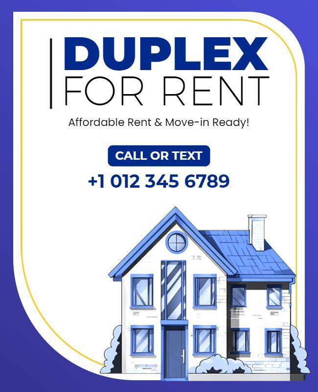 Duplex Property Rental Advertisement Flyer Template