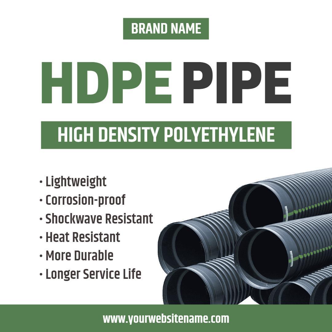 Durable HDPE Pipe Features for Business Promotion Ad Template
