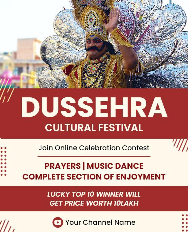 Dussehra Cultural Festival Celebration Flyer Template