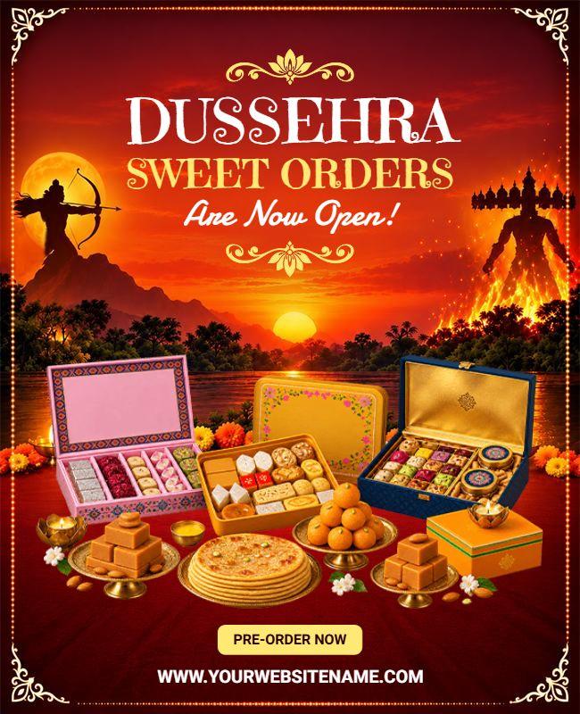 Dussehra Sweets Pre-Order Promotional Flyer Template