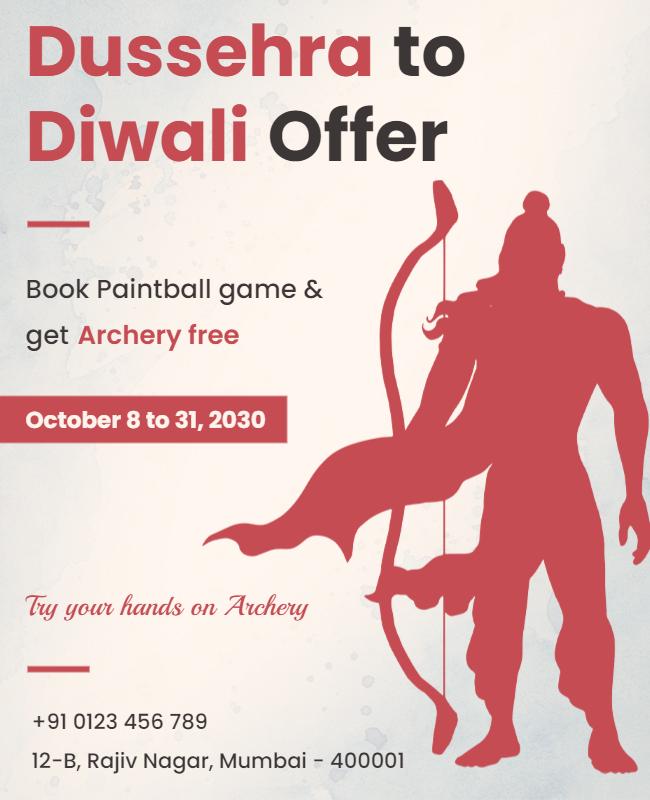 Dussehra to Diwali Special Offer Flyer Template