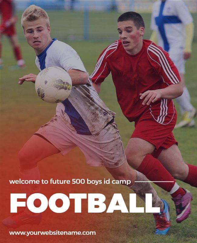 Dynamic Action Football Camp Training Event Poster Template
