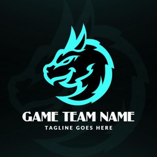 Dynamic Aqua Dragon Design for Gaming Team Logo Template