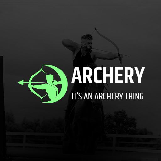 Dynamic Archer Taking Aim Featuring Archery Logo Template