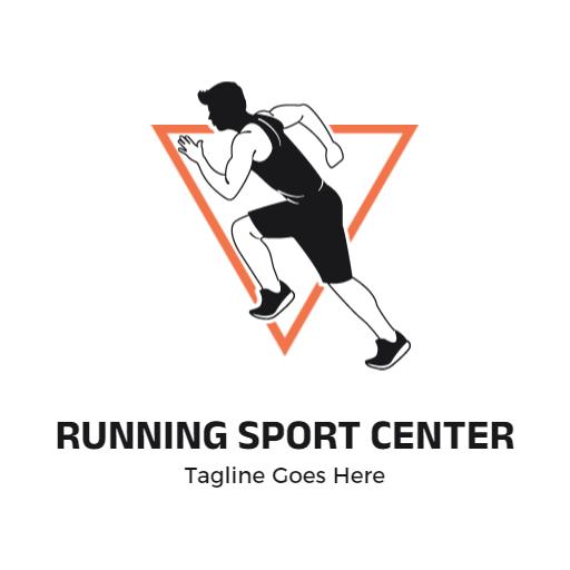 Dynamic Athlete in Motion Highlights Running Sport Center Logo Template