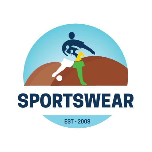 Dynamic Athletes Engaged in Action Sportswear Logo Template